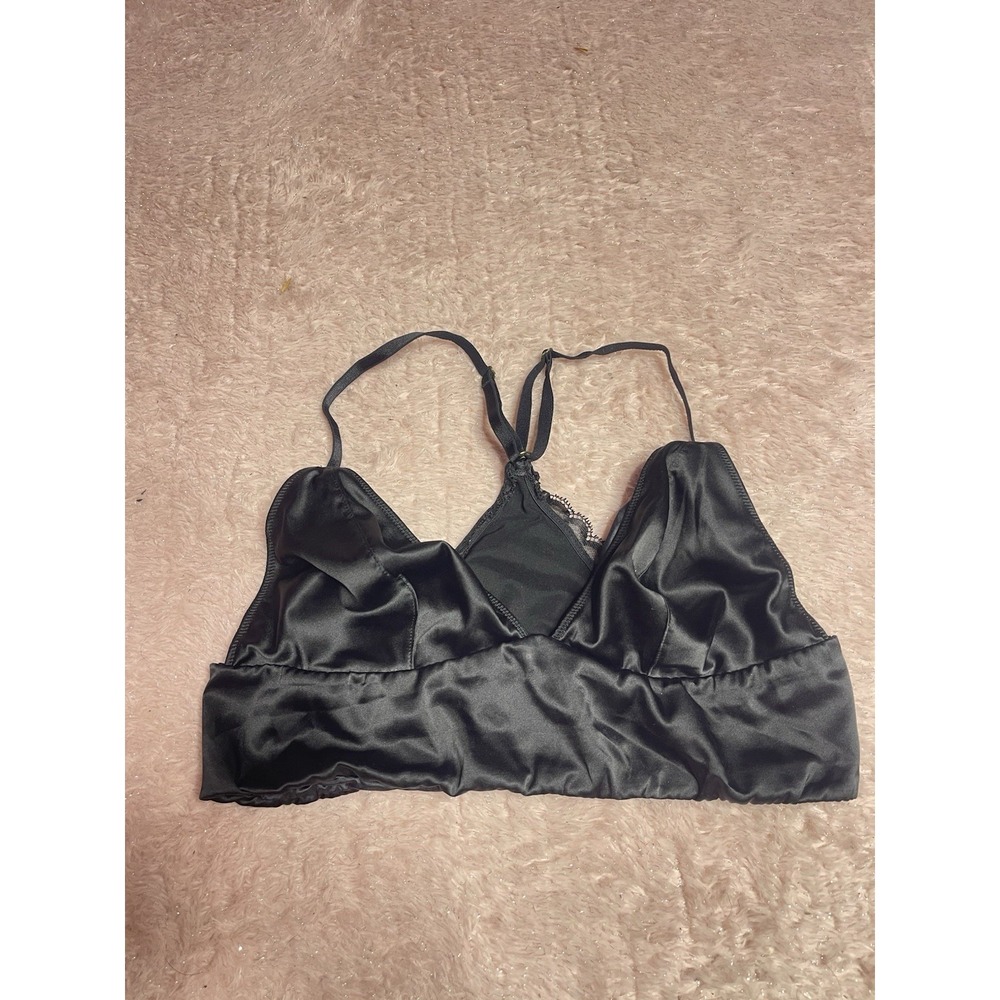 Victoria's Secret Satin Black Bralette Lined Cup‎ Size M NWOT